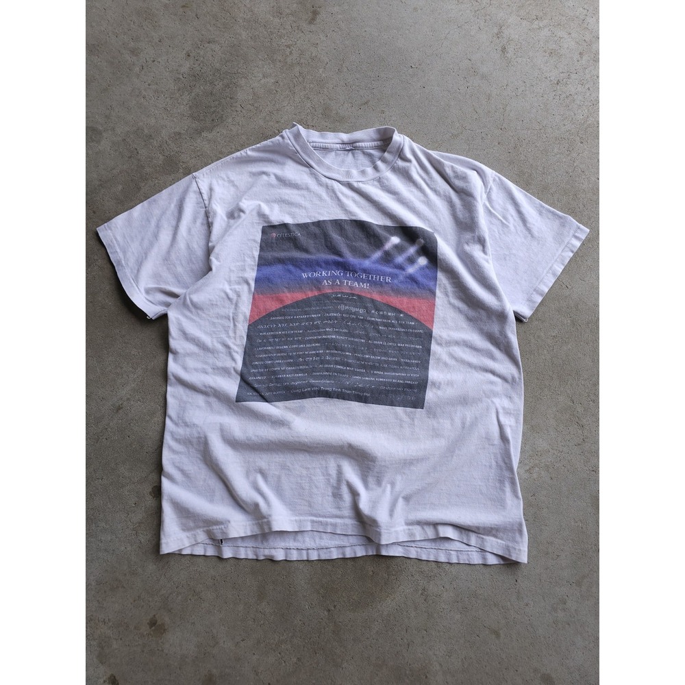Vintage 90s Celestica Technologies Grey Single Stitch T-shirt Languages‎ XL